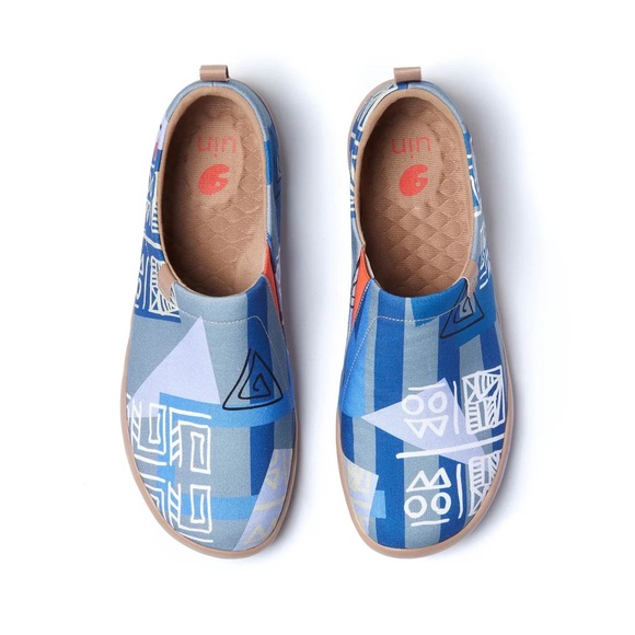 UIN Men's Walking Shoes Slip On Loafers (EGYPTIAN SYMBOLS Toledo I ) - Picture 2 of 9